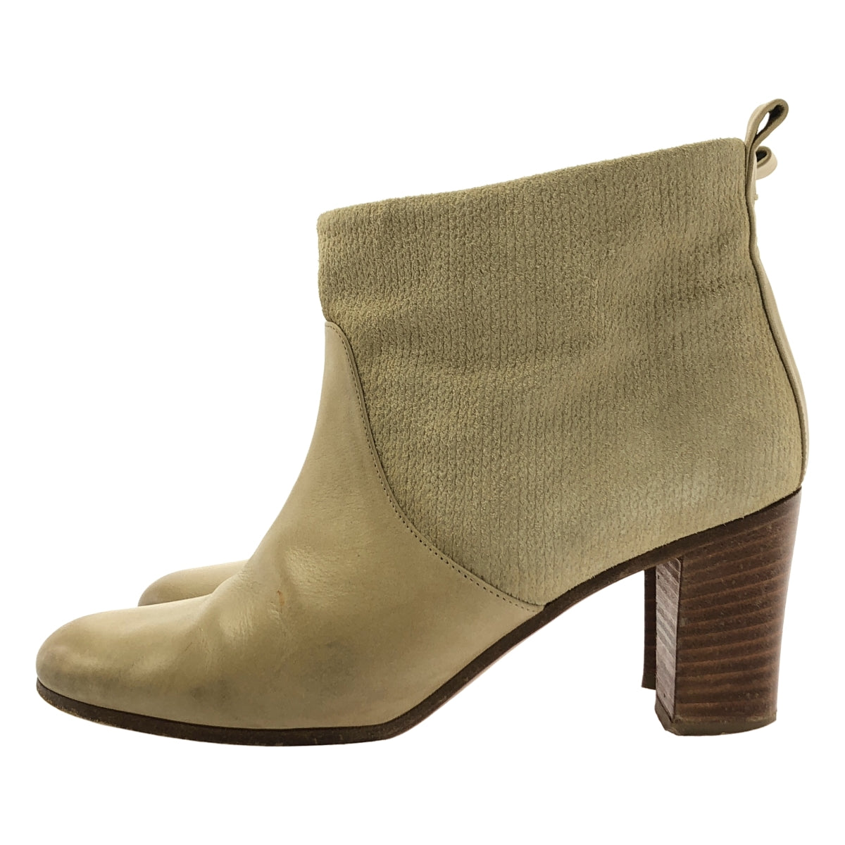 Maison Martin Margiela / 메종 마르탄 마르젤라 | 가죽 코듀로이 전환 힐 짧은 부츠 | 37 |