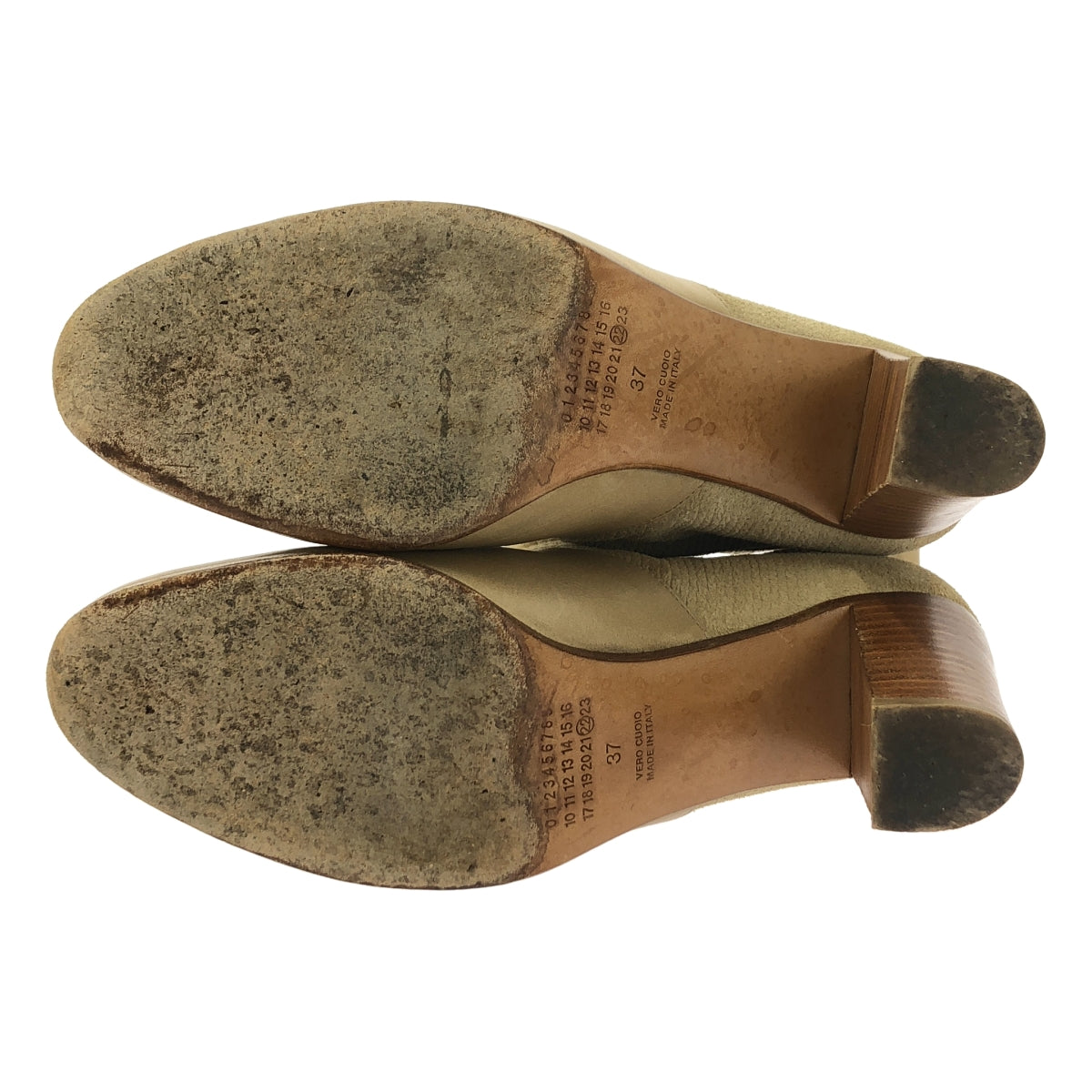 Maison Martin Margiela / 메종 마르탄 마르젤라 | 가죽 코듀로이 전환 힐 짧은 부츠 | 37 |