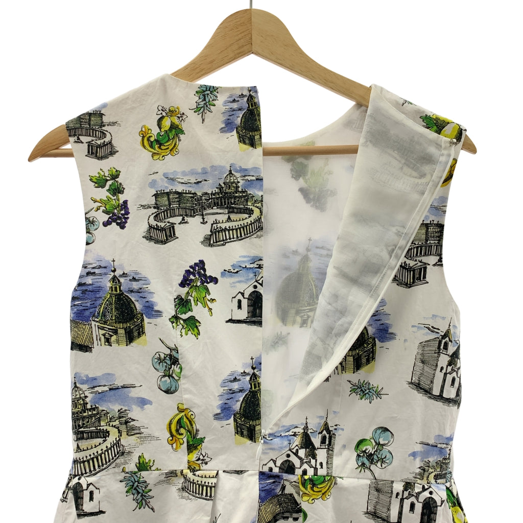 ENFOLD / 엠 폴드 | South Italy / 총무늬 변형 택 플레어 탱크 민소매 블라우스 / 튈 안감 | 38 |