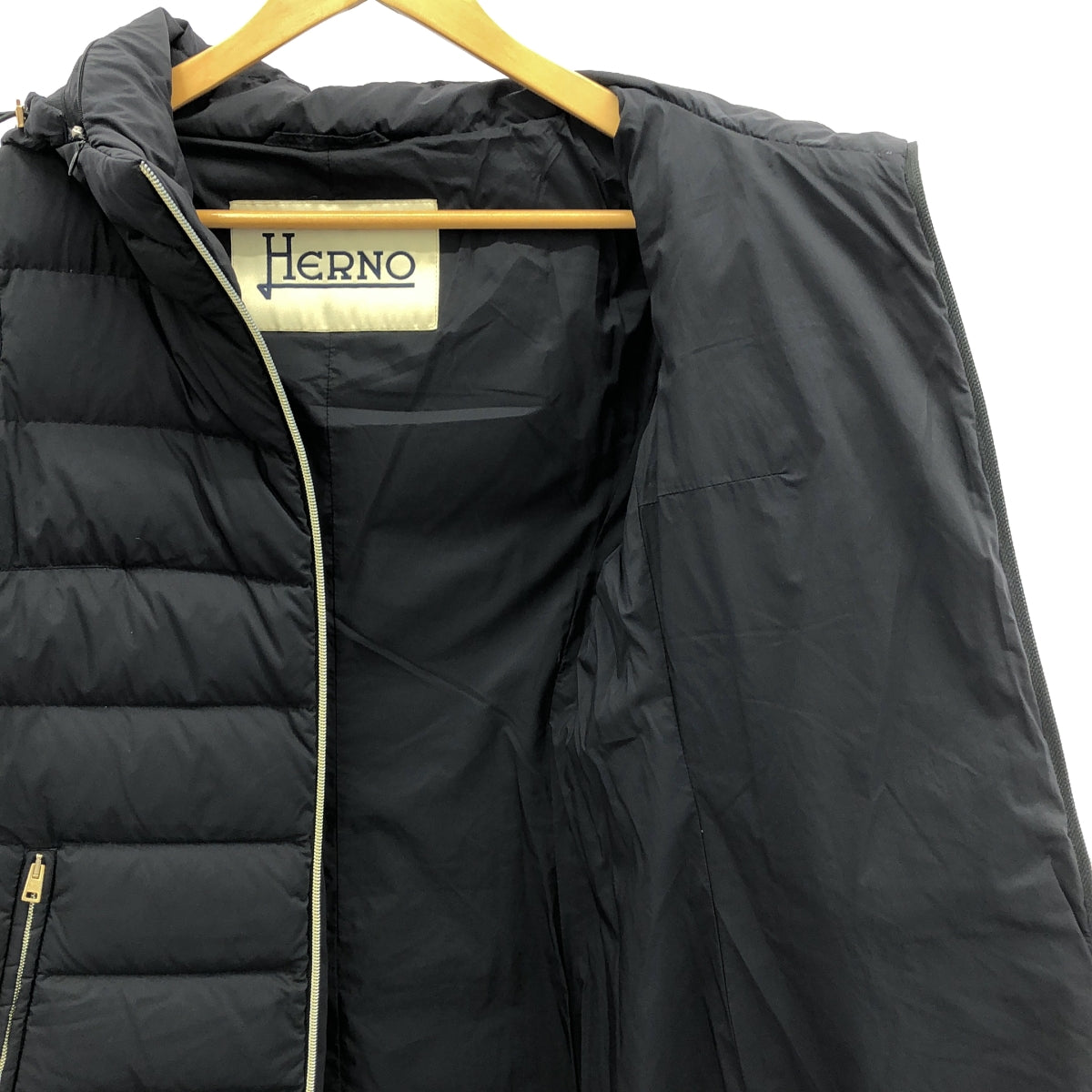 HERNO / 헤르노 | Down Coat / 다운 코트 / 후드 착탈 가능 | 40 | 다크 네이비 계 | 여성