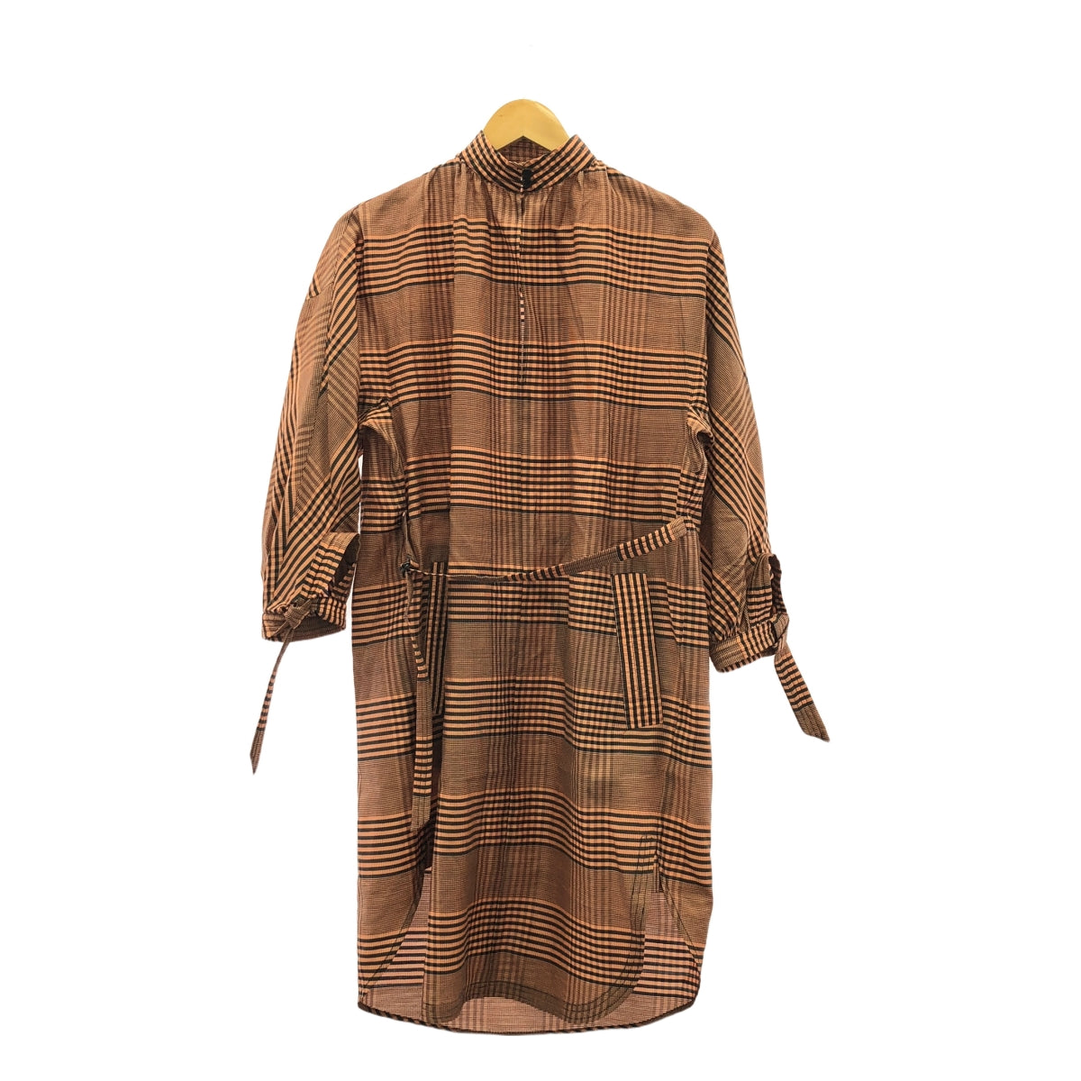 Christian Wijnants / 기독교 와이넌츠 | 실크 블렌드 벨티드 포켓 원피스 | 34 | 브라운/블랙 | 여성