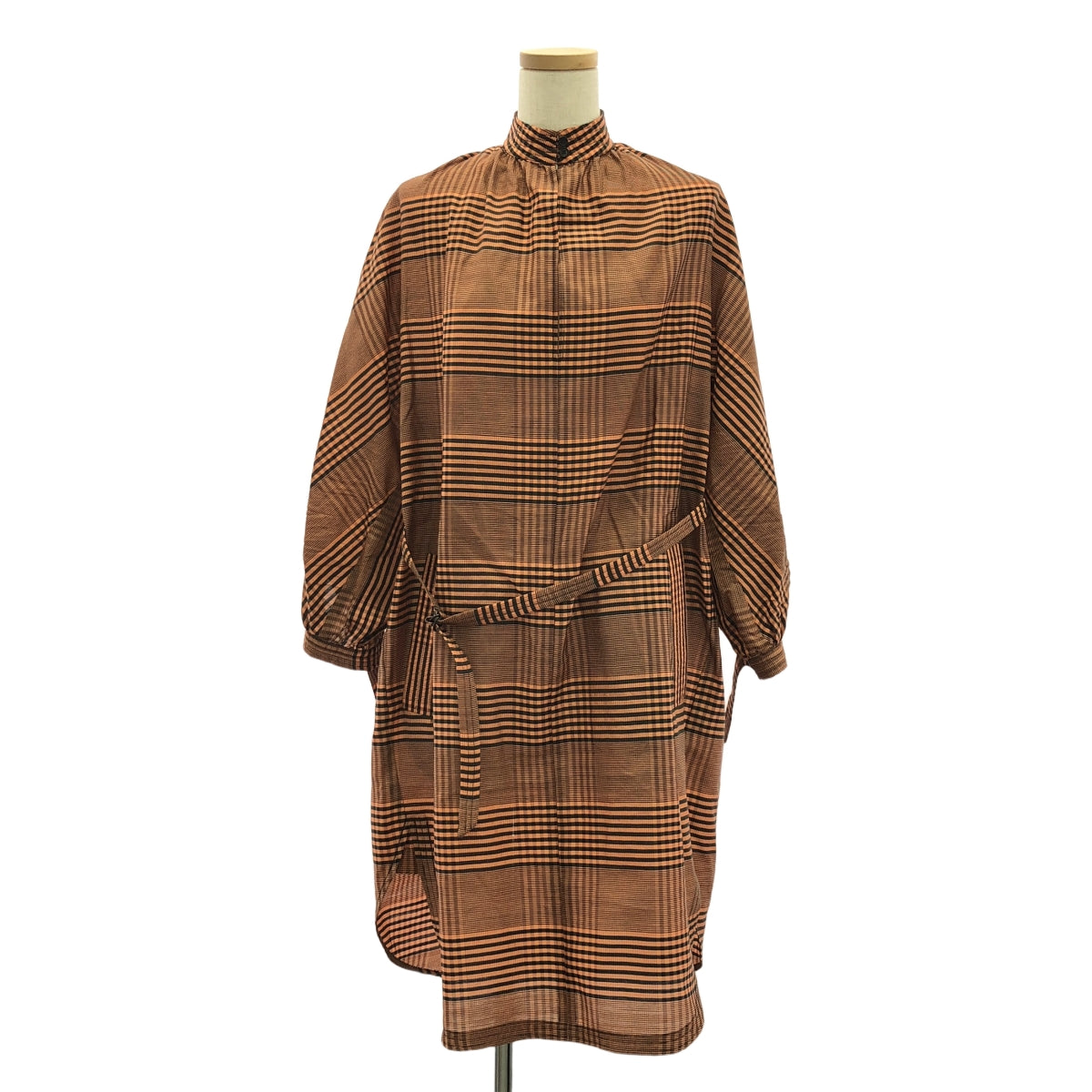 Christian Wijnants / 기독교 와이넌츠 | 실크 블렌드 벨티드 포켓 원피스 | 34 | 브라운/블랙 | 여성