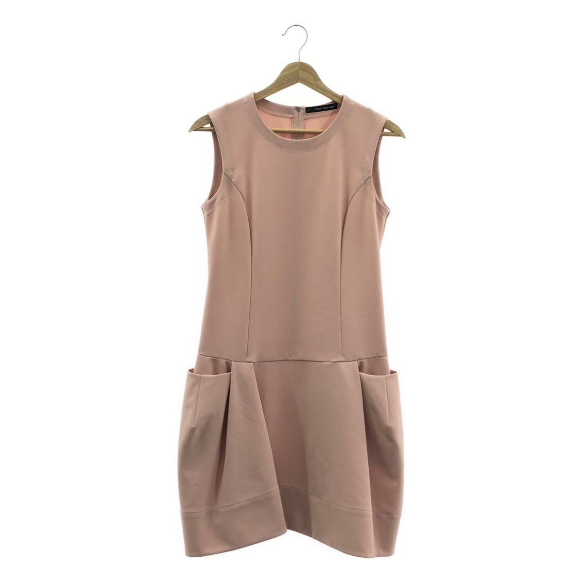 [狀況極佳] FOXEY NEW YORK | 無袖後褶聚酯洋裝 | 40碼 | 粉紅色 | 女款