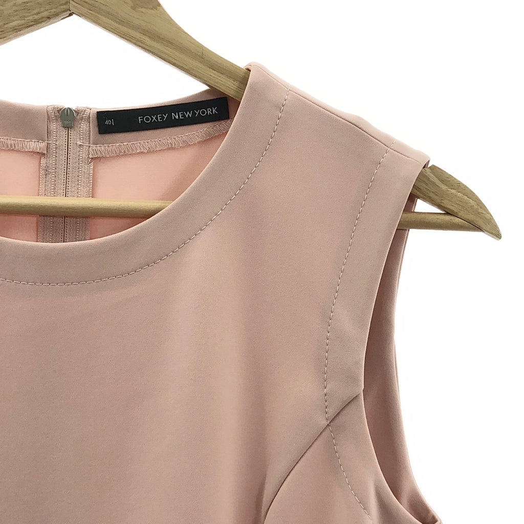 【美品】  FOXEY NEW YORK / フォクシーニューヨーク | ノースリーブ バックギャザー ポリエステル ワンピース | 40 | ピンク | レディース