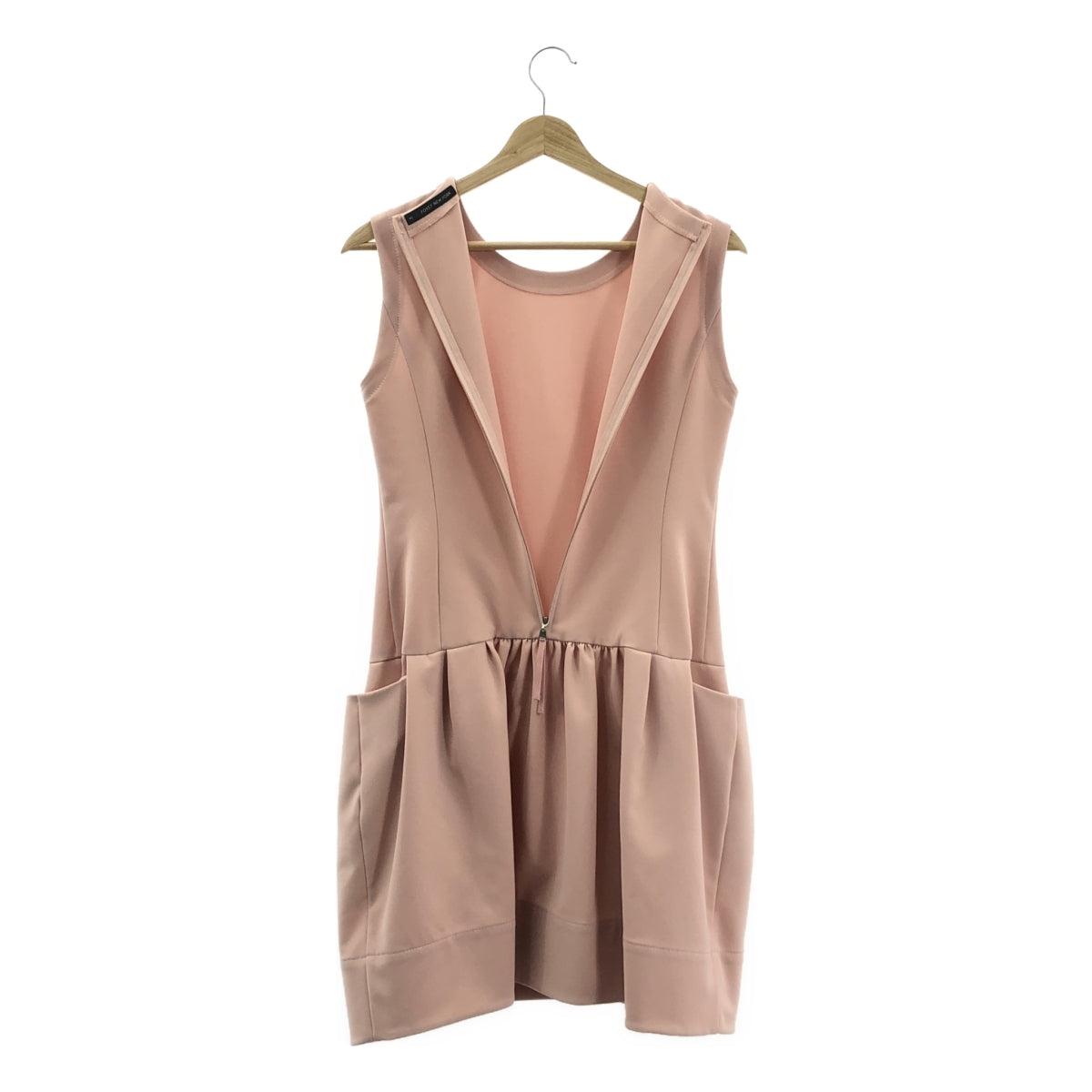 [狀況極佳] FOXEY NEW YORK | 無袖後褶聚酯洋裝 | 40碼 | 粉紅色 | 女款