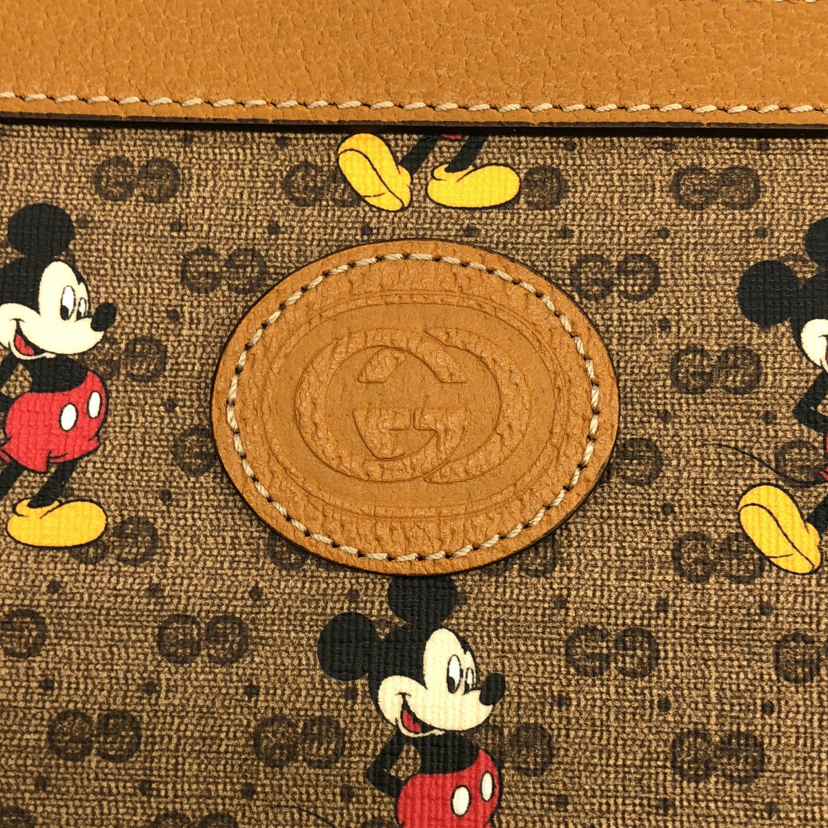 【미품】 GUCCI / 구찌 | 디즈니 마이크로 GG 스프림 클러치 백 / 602552 | 브라운 | 여성