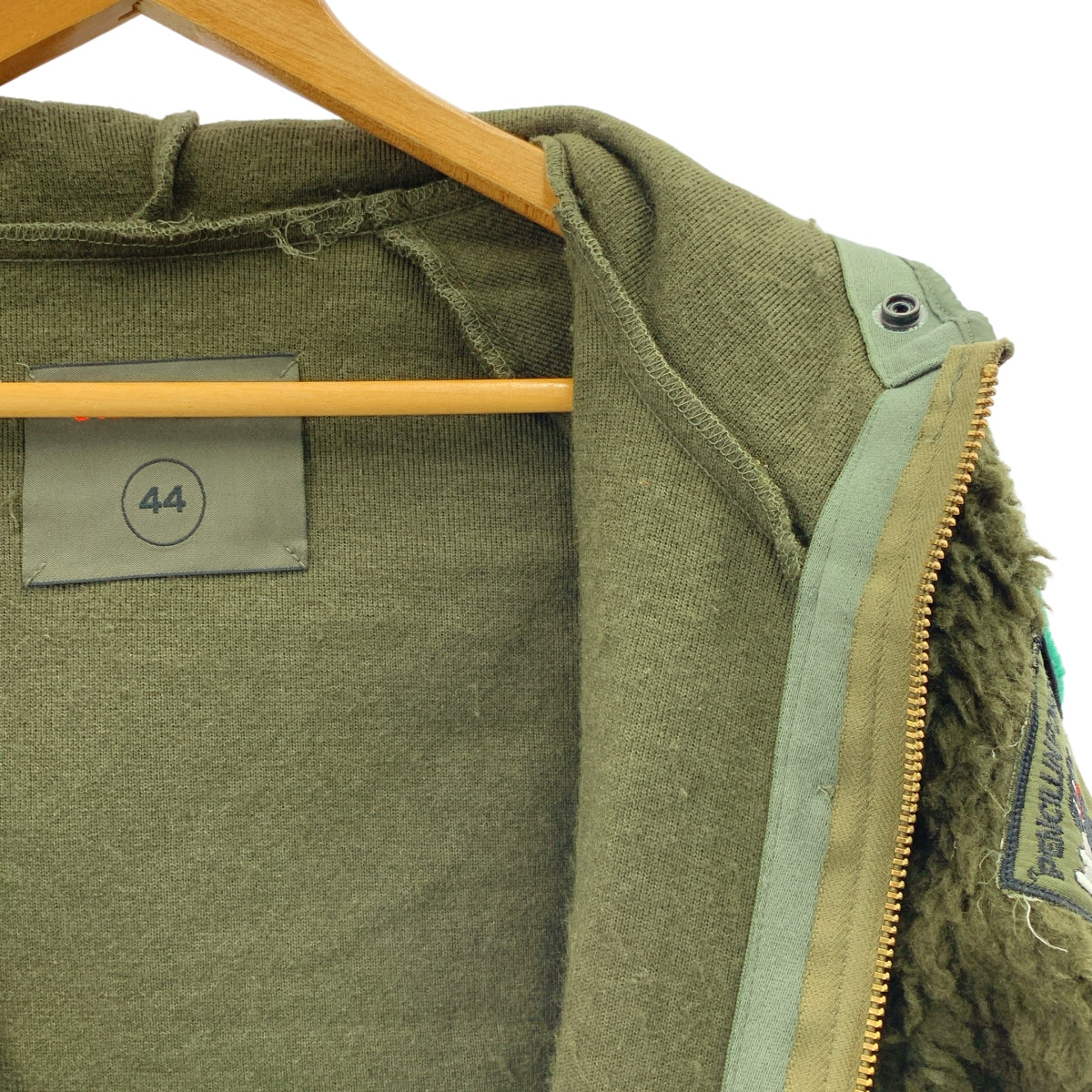 ONE MADE / ワンメイド | BOA COAT ワッペン ミリタリー フーデッド ボアコート | 44 | メンズ