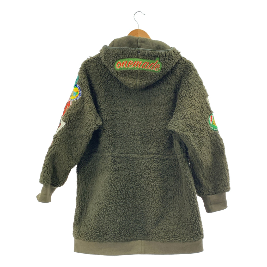ONE MADE / ワンメイド | BOA COAT ワッペン ミリタリー フーデッド ボアコート | 44 | メンズ