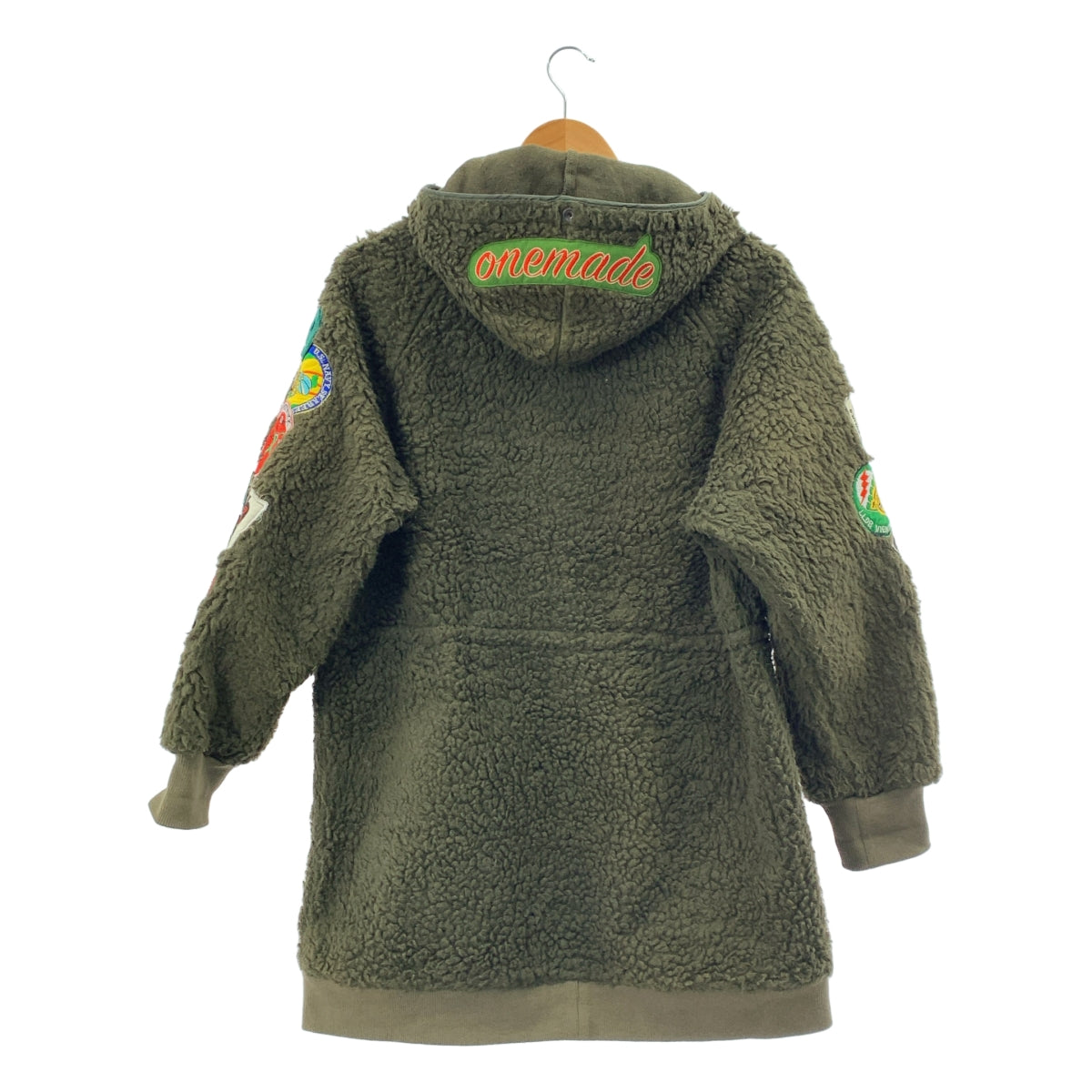 ONE MADE / ワンメイド | BOA COAT ワッペン ミリタリー フーデッド ボアコート | 44 | メンズ