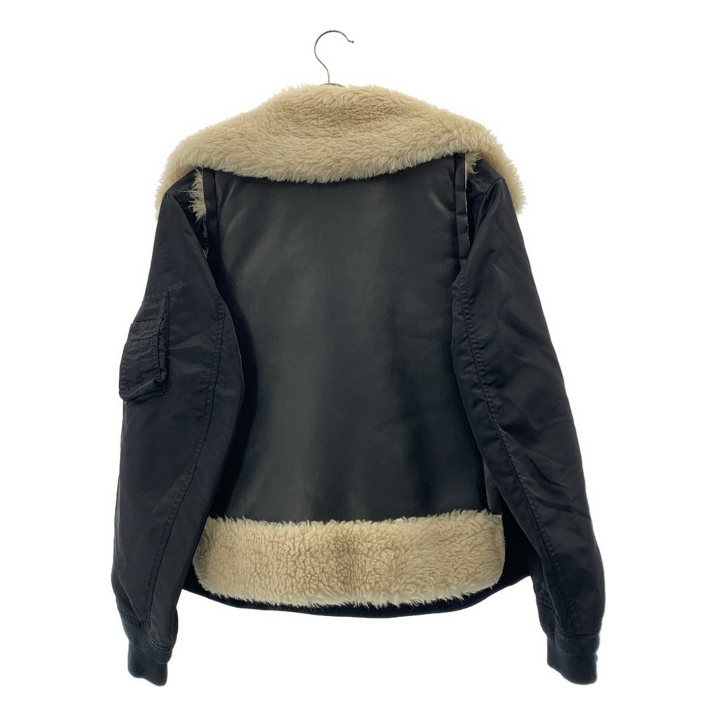 sacai | 仿羊羔絨 x 尼龍斜紋布短夾克 | 女款 | 1 碼