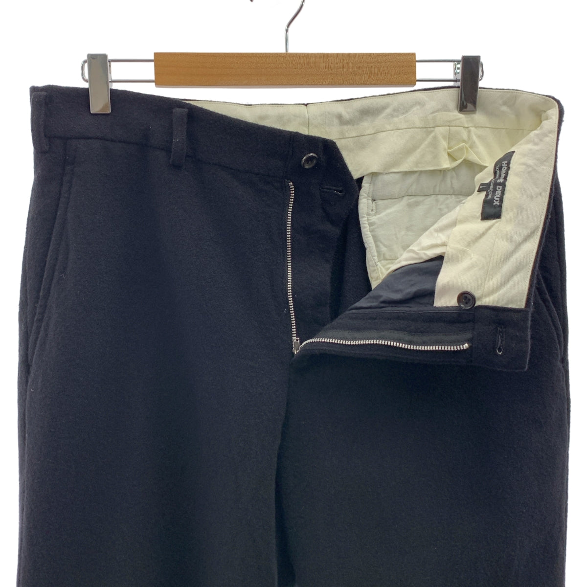 COMME des GARÇONS HOMME DEUX | 男款2019 秋冬 |羊毛縮水錐形褲 | L 號 |海軍|男士