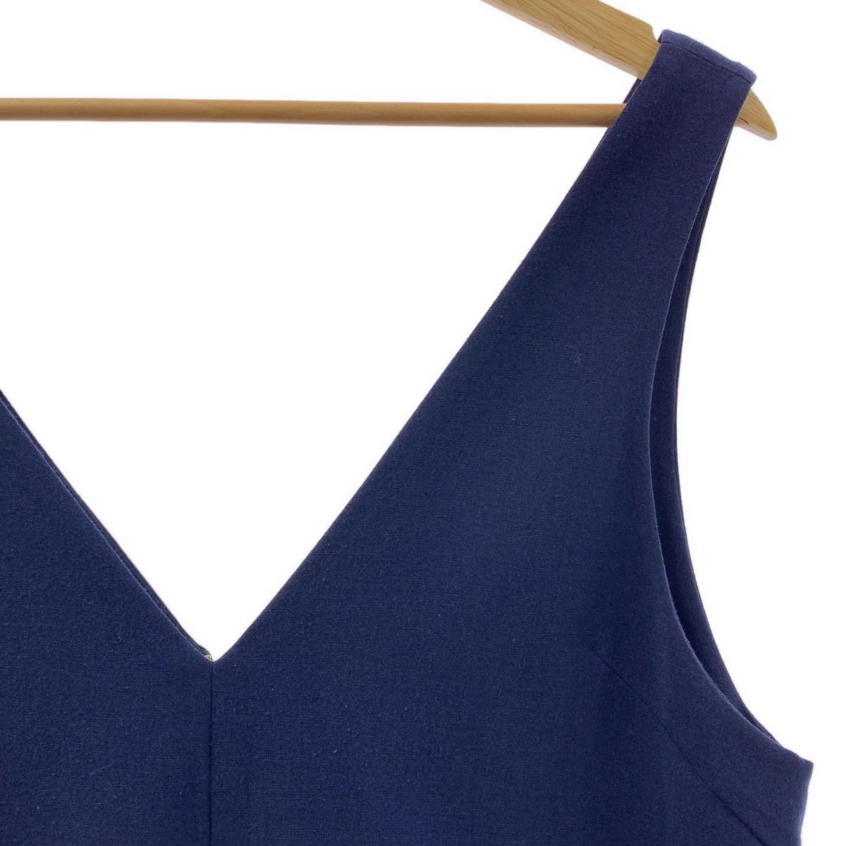 MUVEIL / 뮤베일 | 밑단 주름 V 넥 올인원 팬츠 | 38 | 네이비 | 여성