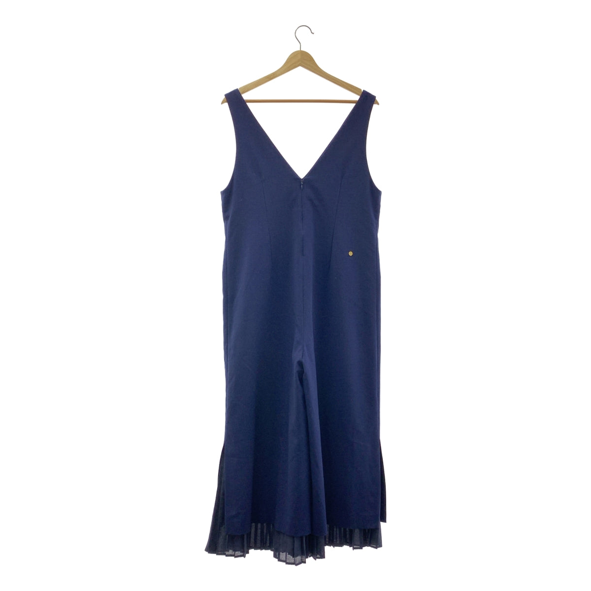 MUVEIL / 뮤베일 | 밑단 주름 V 넥 올인원 팬츠 | 38 | 네이비 | 여성