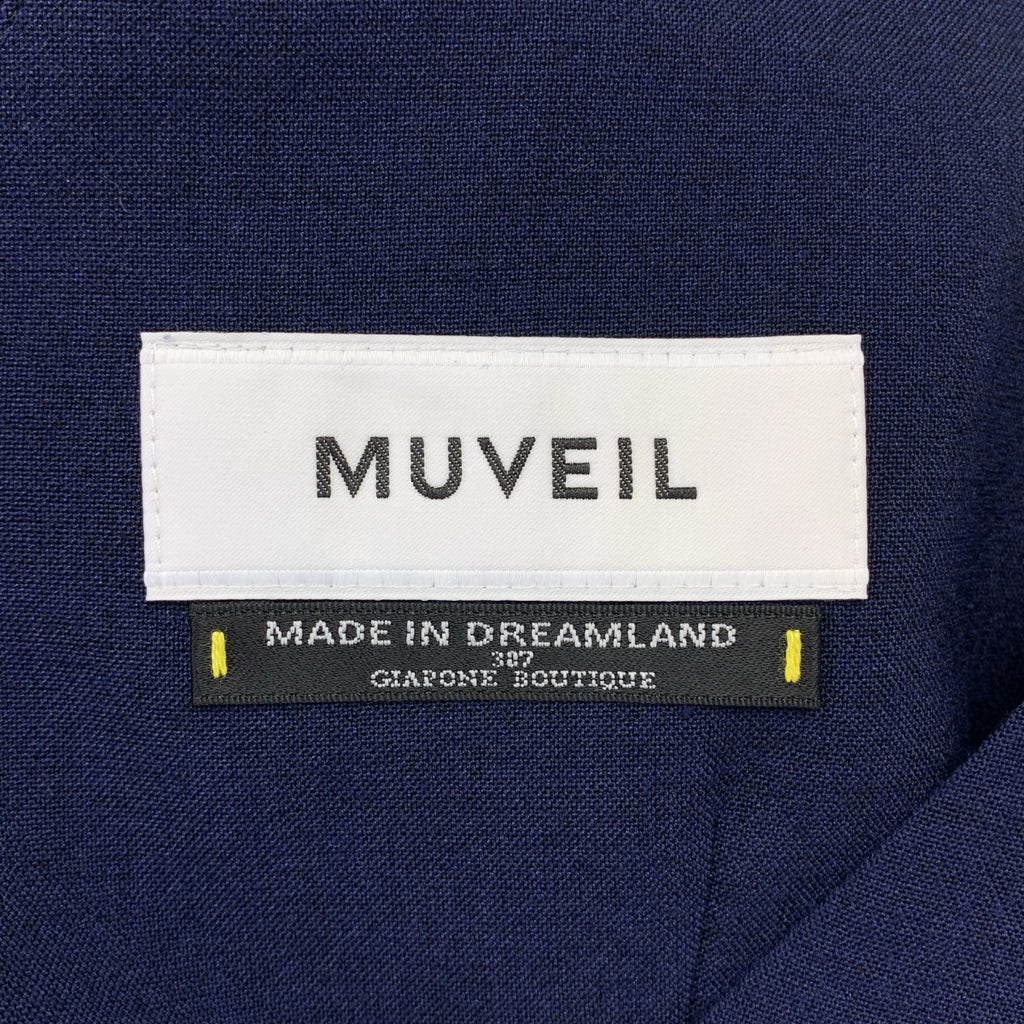 MUVEIL / ミュベール | 裾プリーツ Vネック オールインワン パンツ | 38 | レディース