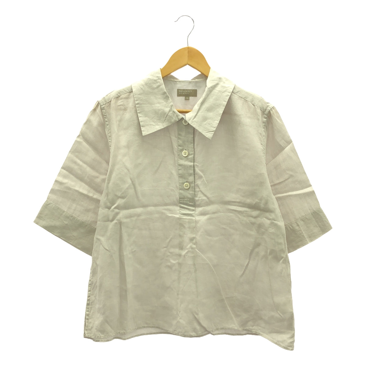 MARGARET HOWELL | 2022SS | LINEN VOILE pullover shirt | 2 | Light gray | Women's