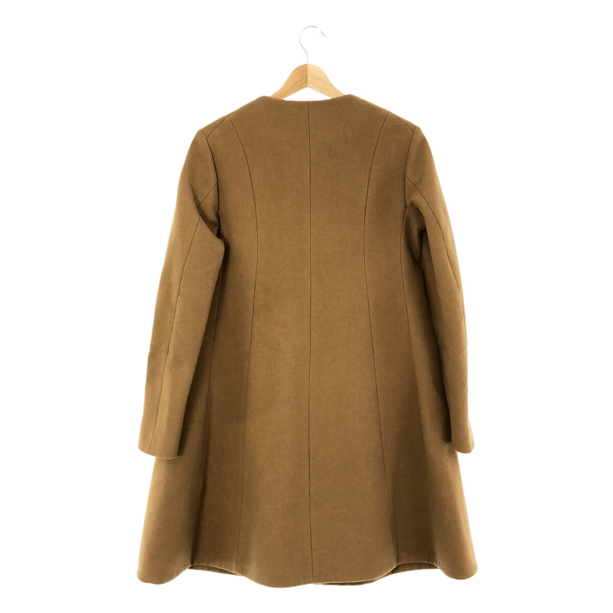 Drawer | Wool collarless coat | 36 | Beige | Women's