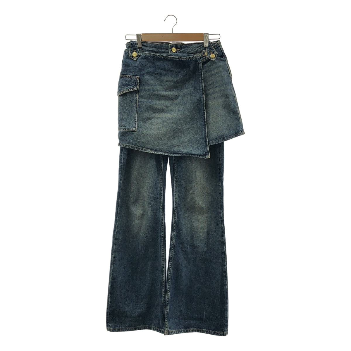 Ganni / Ganni | 重工水洗牛仔喇叭裙牛仔褲 | 破洞牛仔裙 | 尺寸 25 | 女款