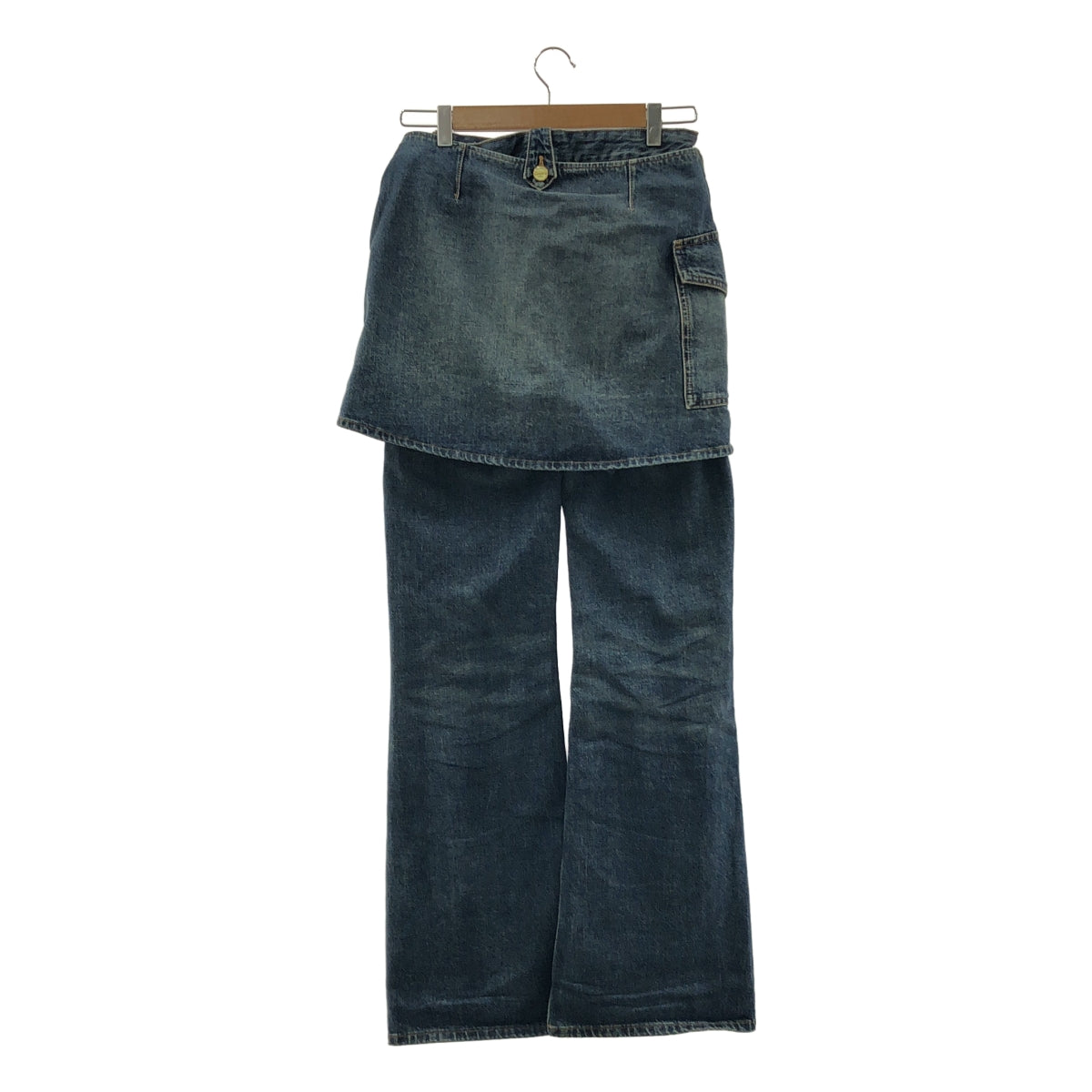 Ganni / Ganni | 重工水洗牛仔喇叭裙牛仔褲 | 破洞牛仔裙 | 尺寸 25 | 女款