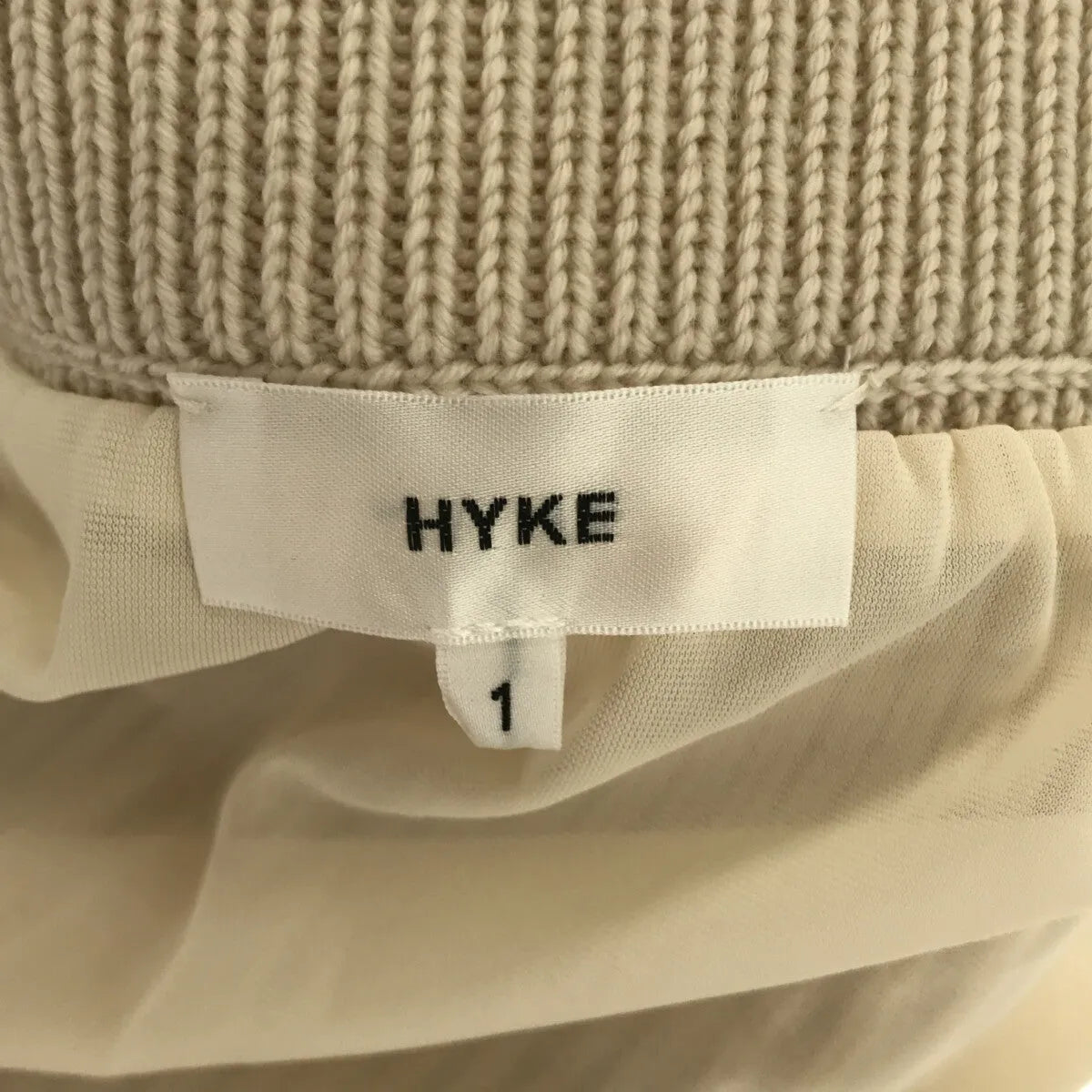[狀況良好] HYKE |全襯裡羅紋針織裙 | 1 |象牙 |女性的