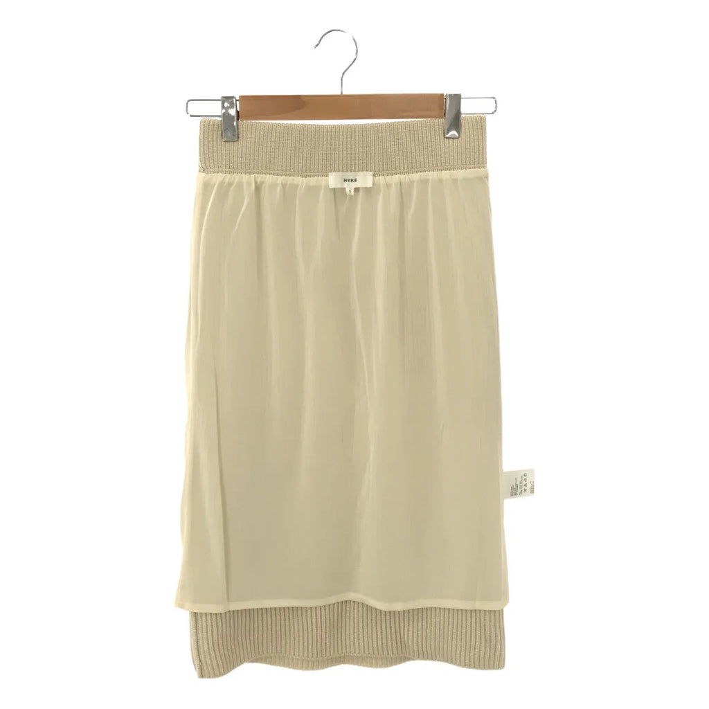 [狀況良好] HYKE |全襯裡羅紋針織裙 | 1 |象牙 |女性的