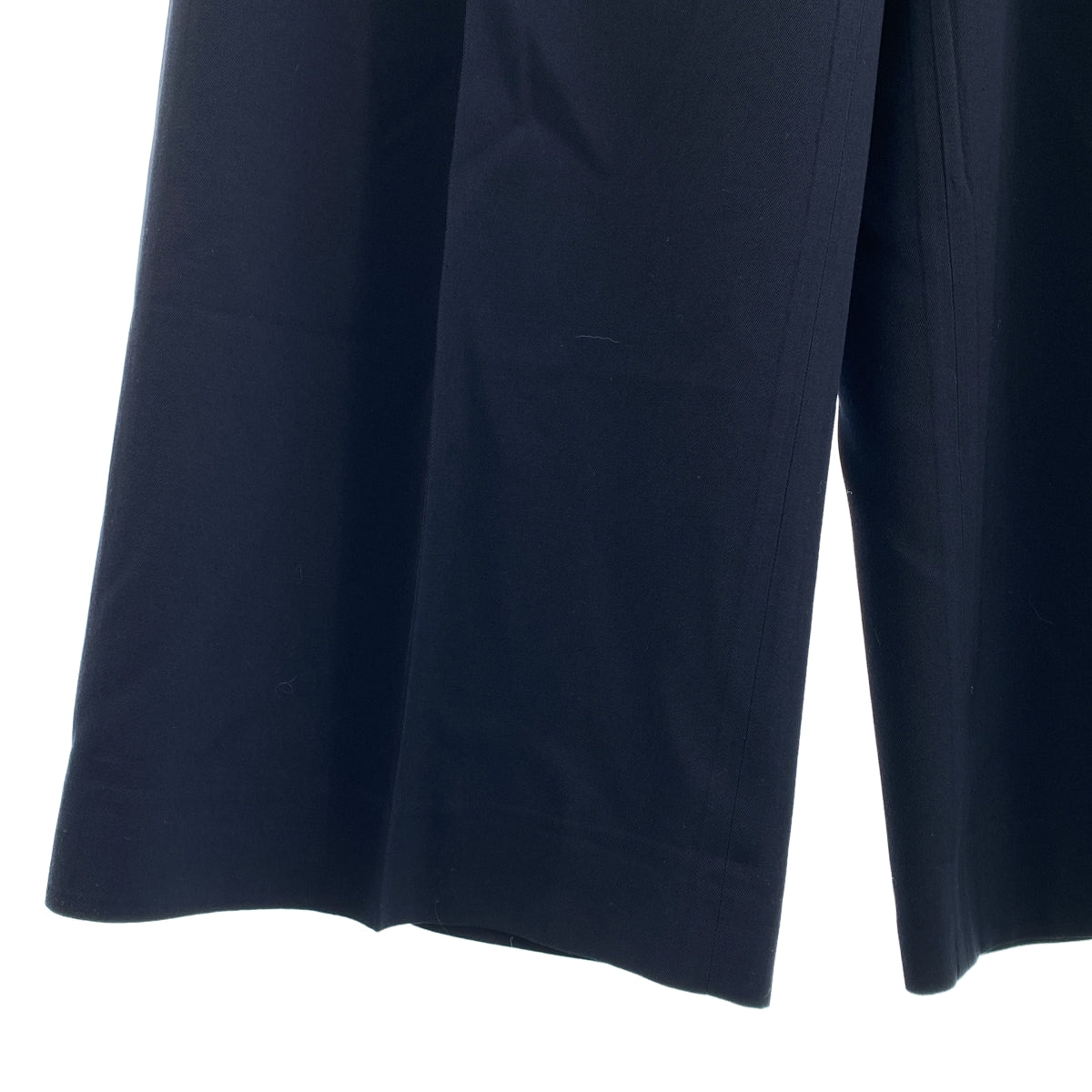 [狀況極佳] ebure | 人造絲 2-Puck 寬腿休閒褲 | 尺寸 38 | 海軍藍 | 女款