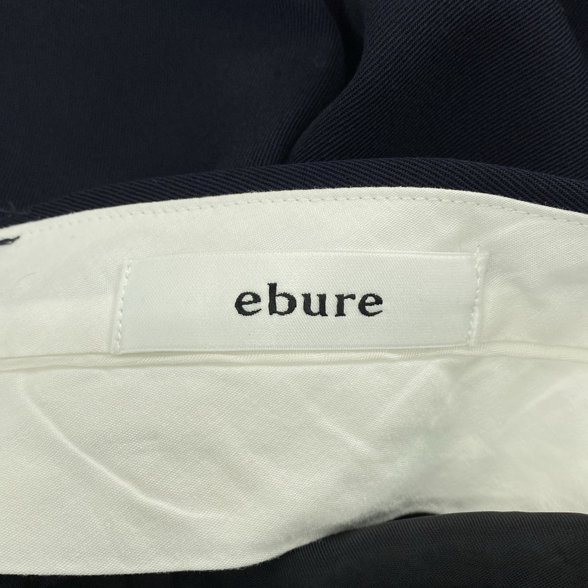【美品】  ebure / エブール | レーヨン 2タック ワイド スラックス パンツ | 38 | ネイビー | レディース