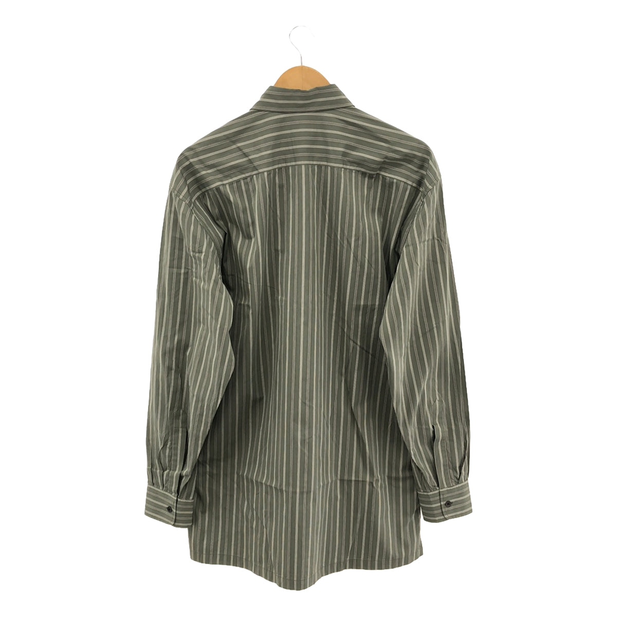 [Good Condition] DRIES VAN NOTEN | Cotton Striped Long Shirt | S | Green | Women's