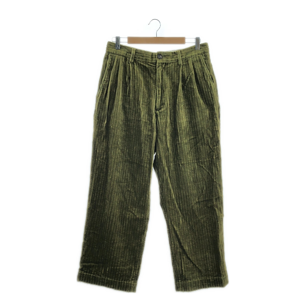 UNIVERSAL PRODUCTS / ユニバーサルプロダクツ | 2TUCK CORDUROY PANTS 太畝コーデュロイ 2タック パンツ | 3 | オリーブ | メンズ