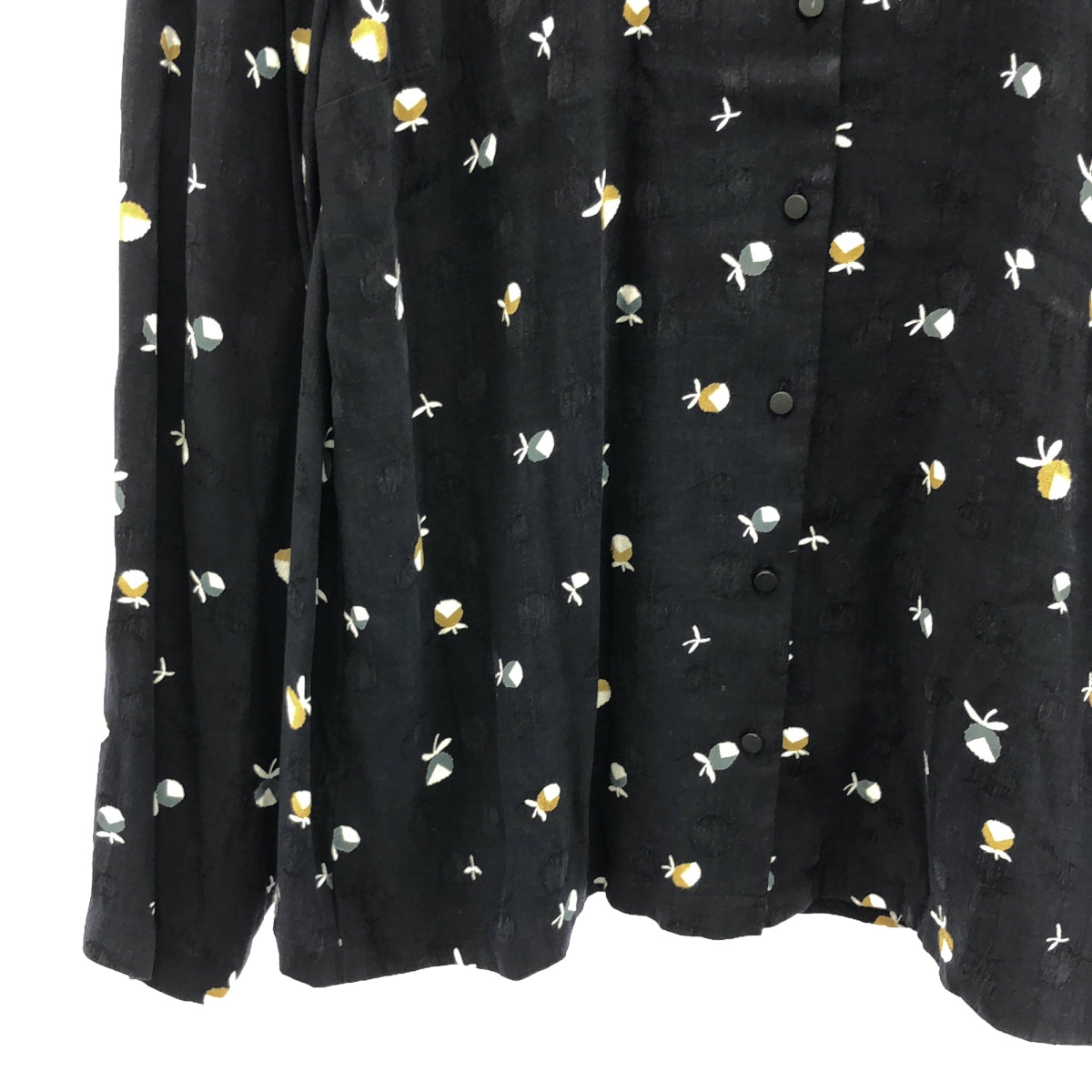 COMPTOIR DES COTONNIERS / コントワー・デ・コトニエ | 総柄 ジャガード カーディガン | 38 | ダークネイビー | レディース