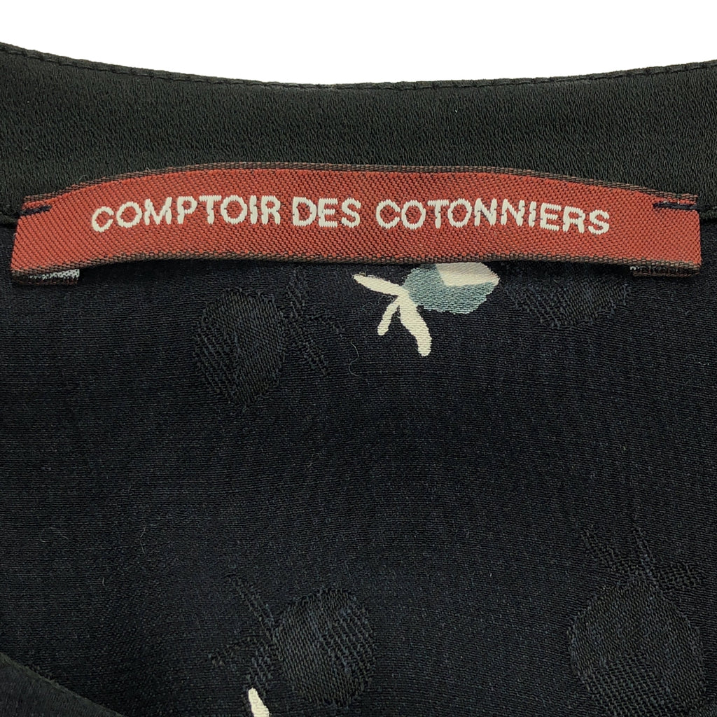 COMPTOIR DES COTONNIERS / コントワー・デ・コトニエ | 総柄 ジャガード カーディガン | 38 | ダークネイビー | レディース