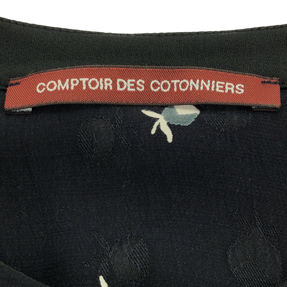COMPTOIR DES COTONNIERS / コントワー・デ・コトニエ | 総柄 ジャガード カーディガン | 38 | ダークネイビー | レディース