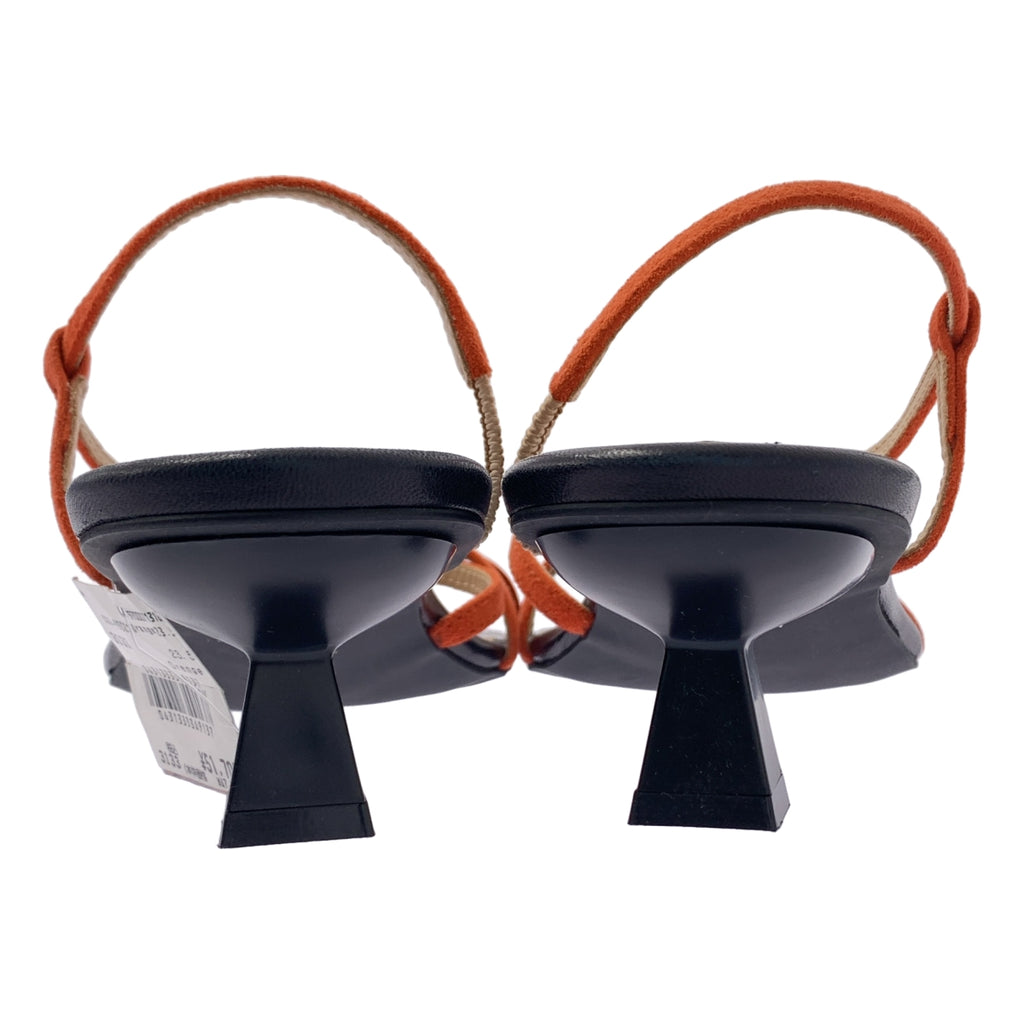 【美品】  Purpred / パープレッド | レザー スクエアトゥ サンダル シューズ | 23 1/2 | orange | レディース