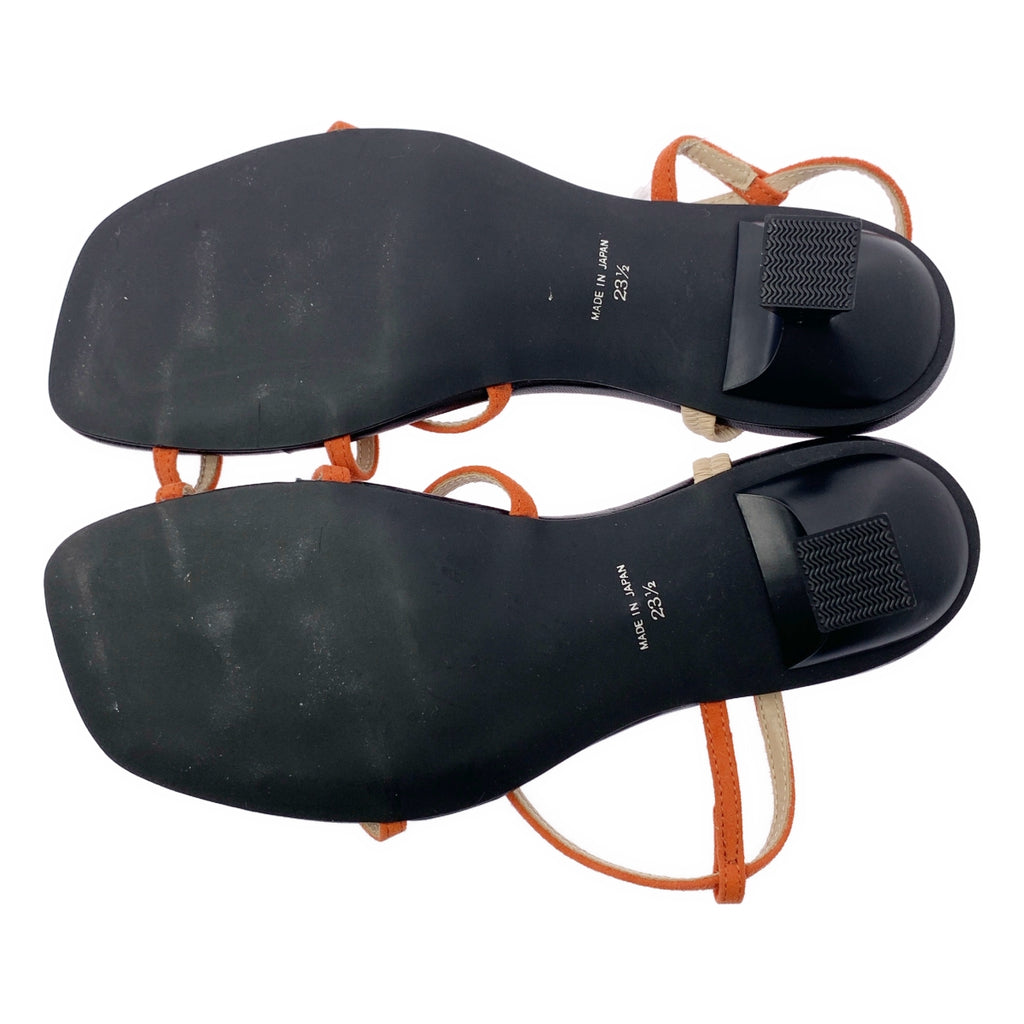 【美品】  Purpred / パープレッド | レザー スクエアトゥ サンダル シューズ | 23 1/2 | orange | レディース