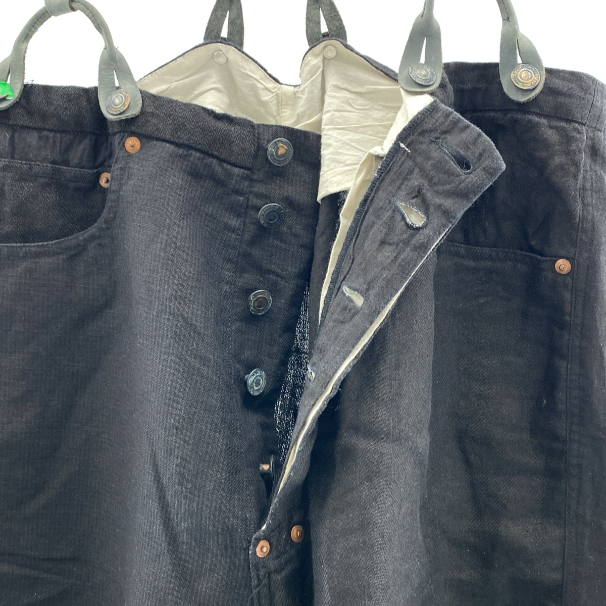 Paul Harnden / 폴 하덴 | suspender trousers / 린넨 트위드 멜빵 트라우저 팬츠 | S | 남성