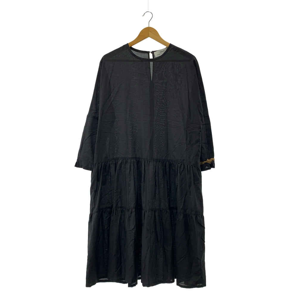 tabrik / タブリク | コットン シルク ティアードワンピース | ブラック | レディース