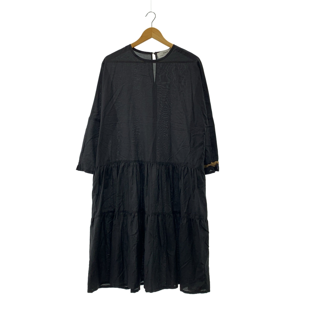 tabrik / タブリク | コットン シルク ティアードワンピース | ブラック | レディース