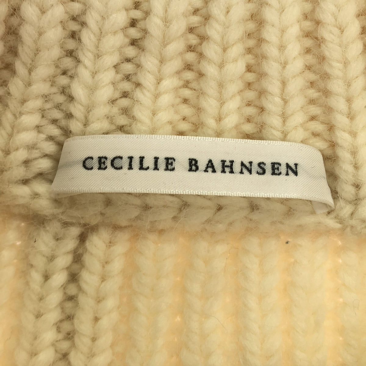 Cecilie Bahnsen / セシリーバンセン | Frederica ウール アルパカ バックシルクリボン ケーブルニット | M/L | ホワイト | レディース