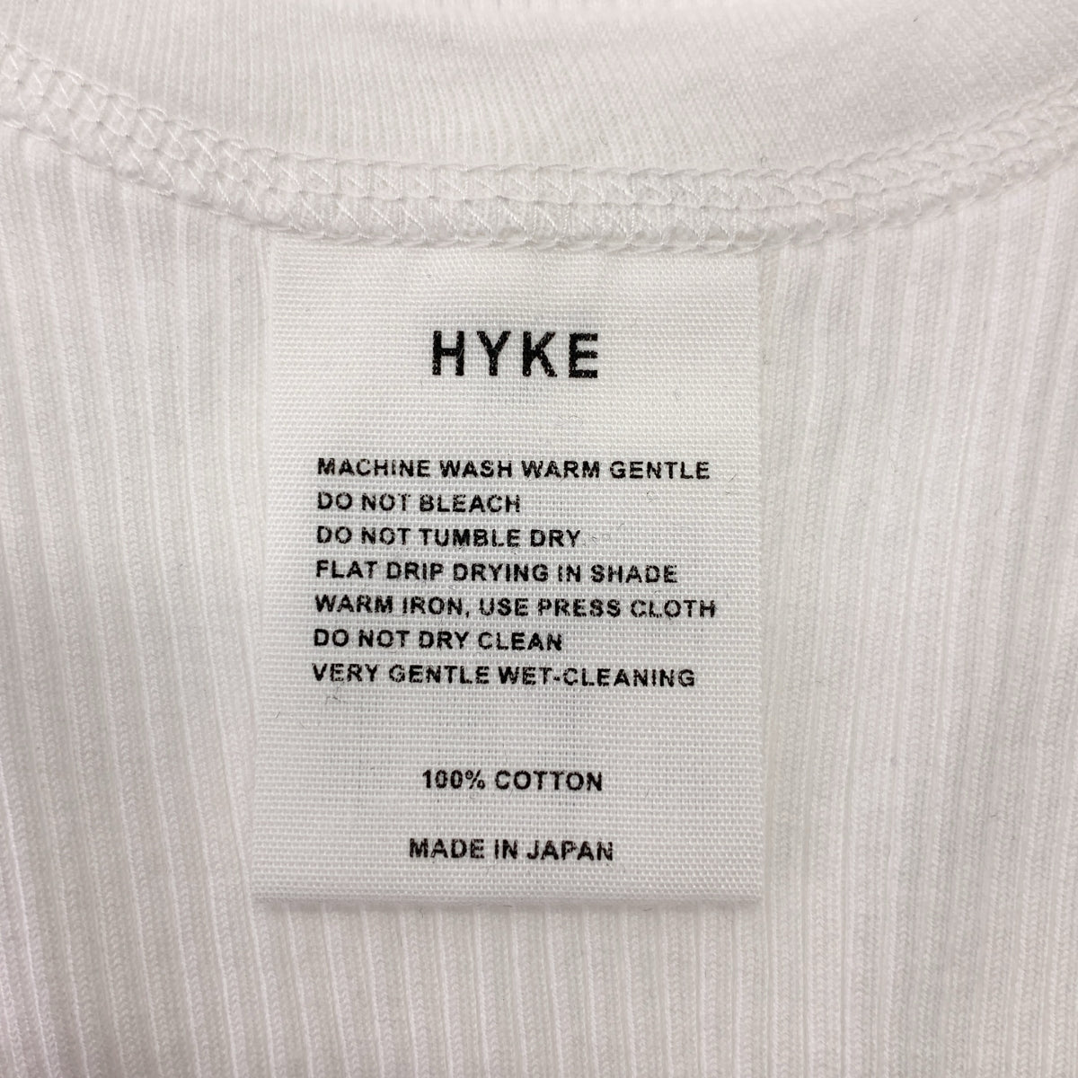 HYKE / 하이크 | 코튼 리브 탱크 탑 |