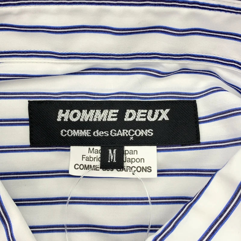 COMME des GARCONS HOMME DEUX / 꼼데가르송 옴므 듀 | 2025SS | 이소재 전환 스트라이프 패치워크 셔츠 | M | 남성