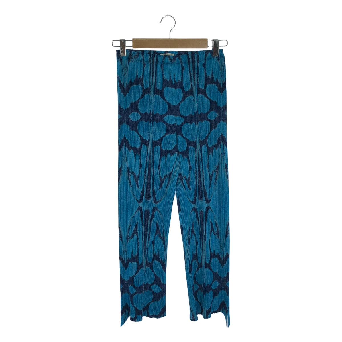 【美品】  PLEATS PLEASE ISSEY MIYAKE / プリーツプリーズイッセイミヤケ | Ikat Tribal Pleats Pants プリーツ パンツ | 2 | ブルー | レディース