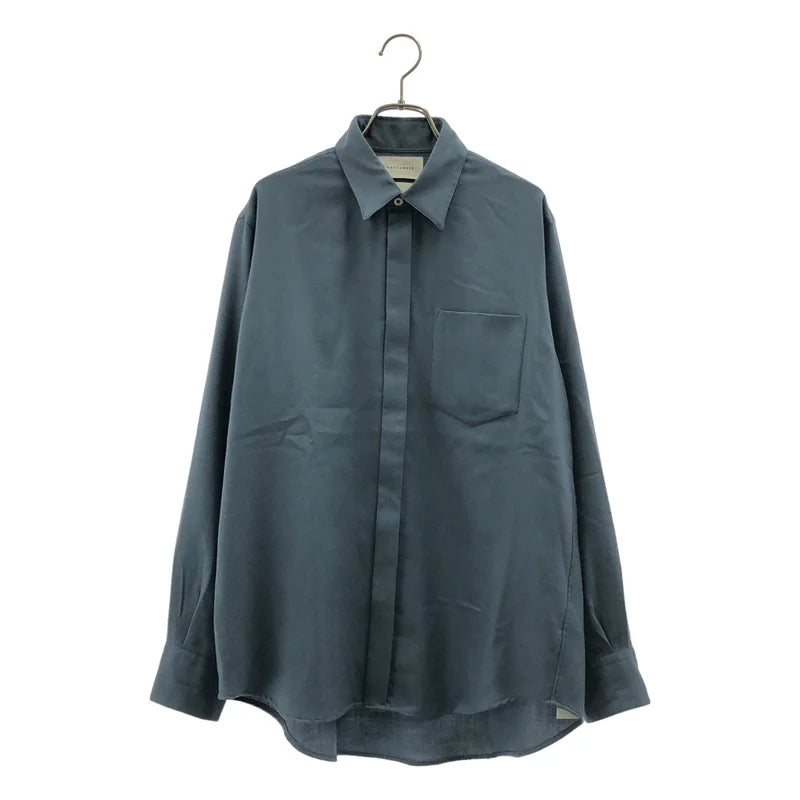 MARKAWARE / マーカウェア | 2022SS | FLY FRONT SHIRT / ORGANIC WOOL VIYELLA  / ロゴボタン フライフロント シャツ | 1 | メンズ