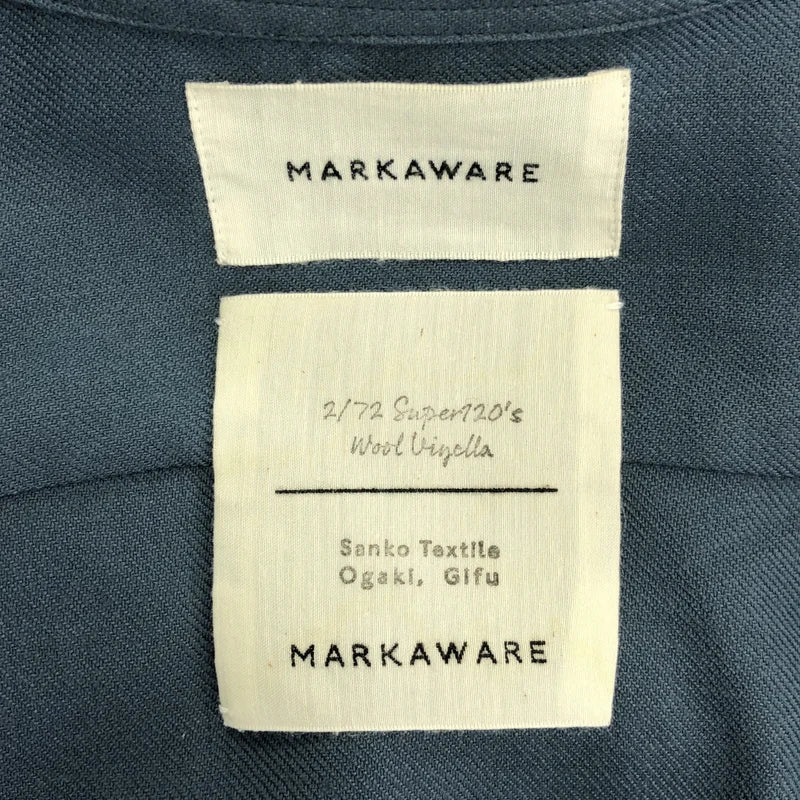 MARKAWARE / マーカウェア | 2022SS | FLY FRONT SHIRT / ORGANIC WOOL VIYELLA  / ロゴボタン フライフロント シャツ | 1 | メンズ