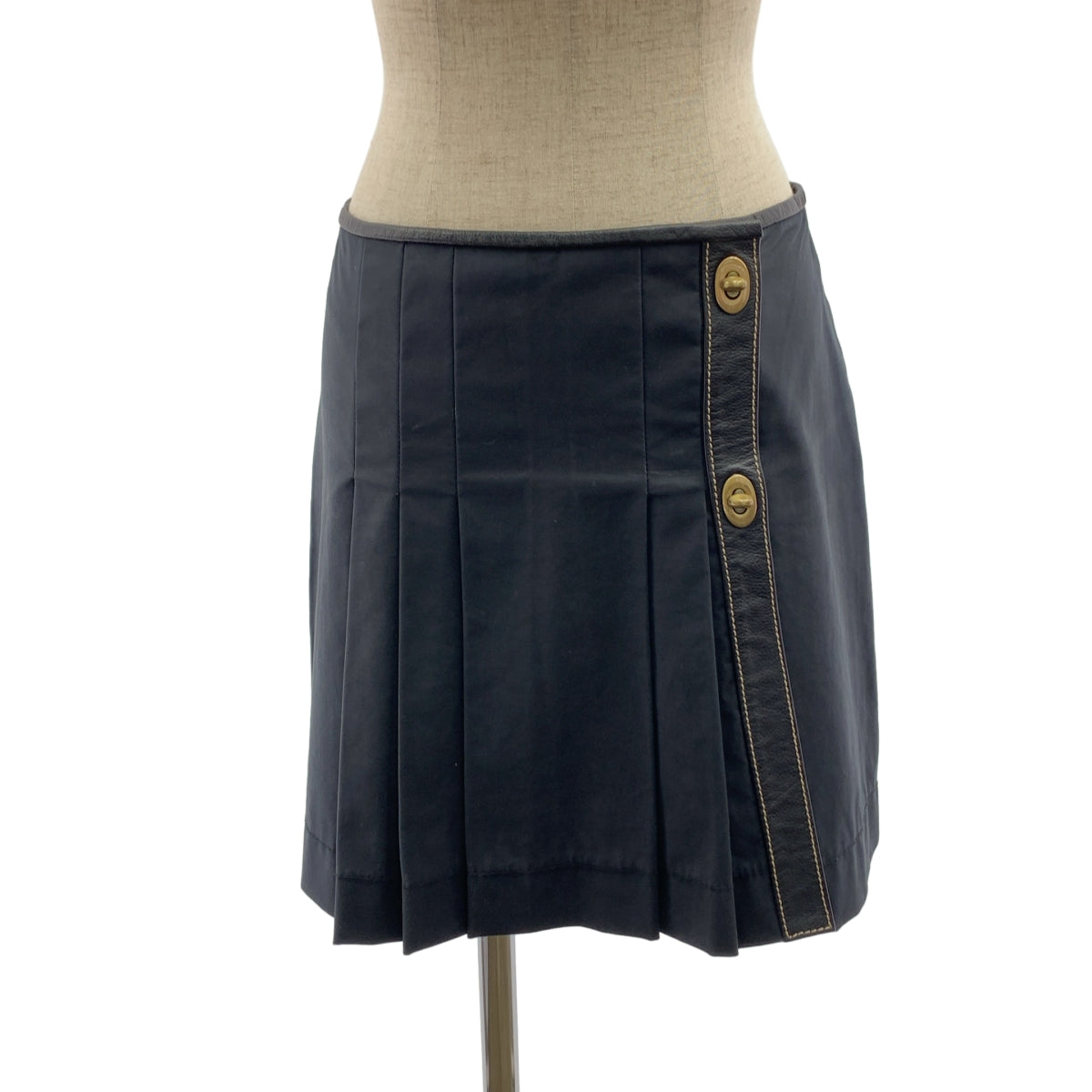 miu miu / ミュウミュウ | ターンロック ラップ プリーツ スカート