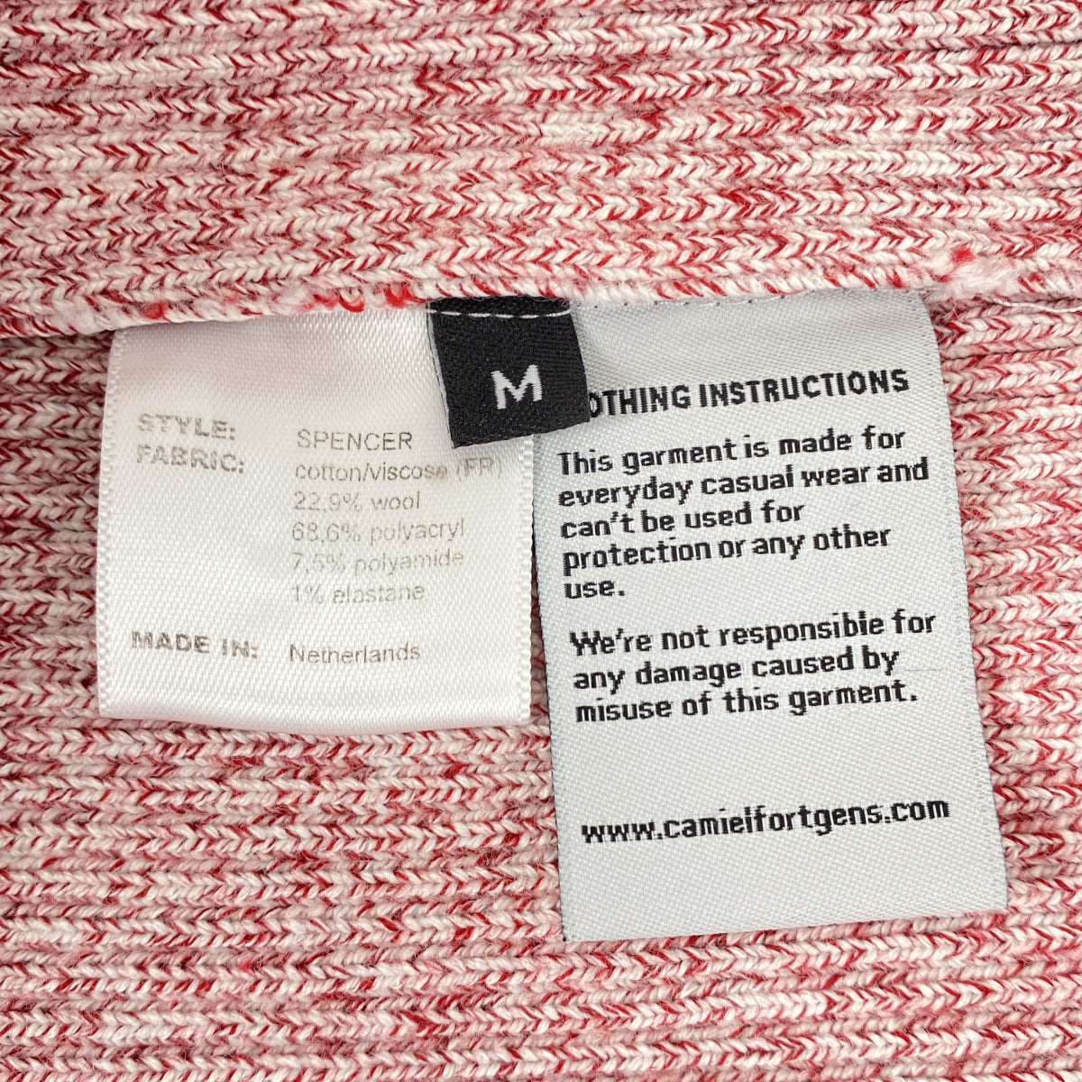 CAMIEL FORTGENS / カミエルフォートへンス | RIB SPENCER JERSEY VEST リブ スペンサー ニットベスト | M | レッド | メンズ