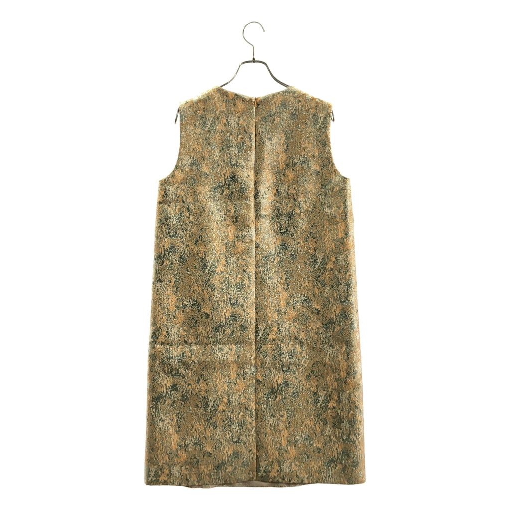 【美品】  MAX MARA STUDIO / マックスマーラステュディオ | ジャガード ノースリーブ ドレス ワンピース | 38 | ベージュ/シルバー | レディース