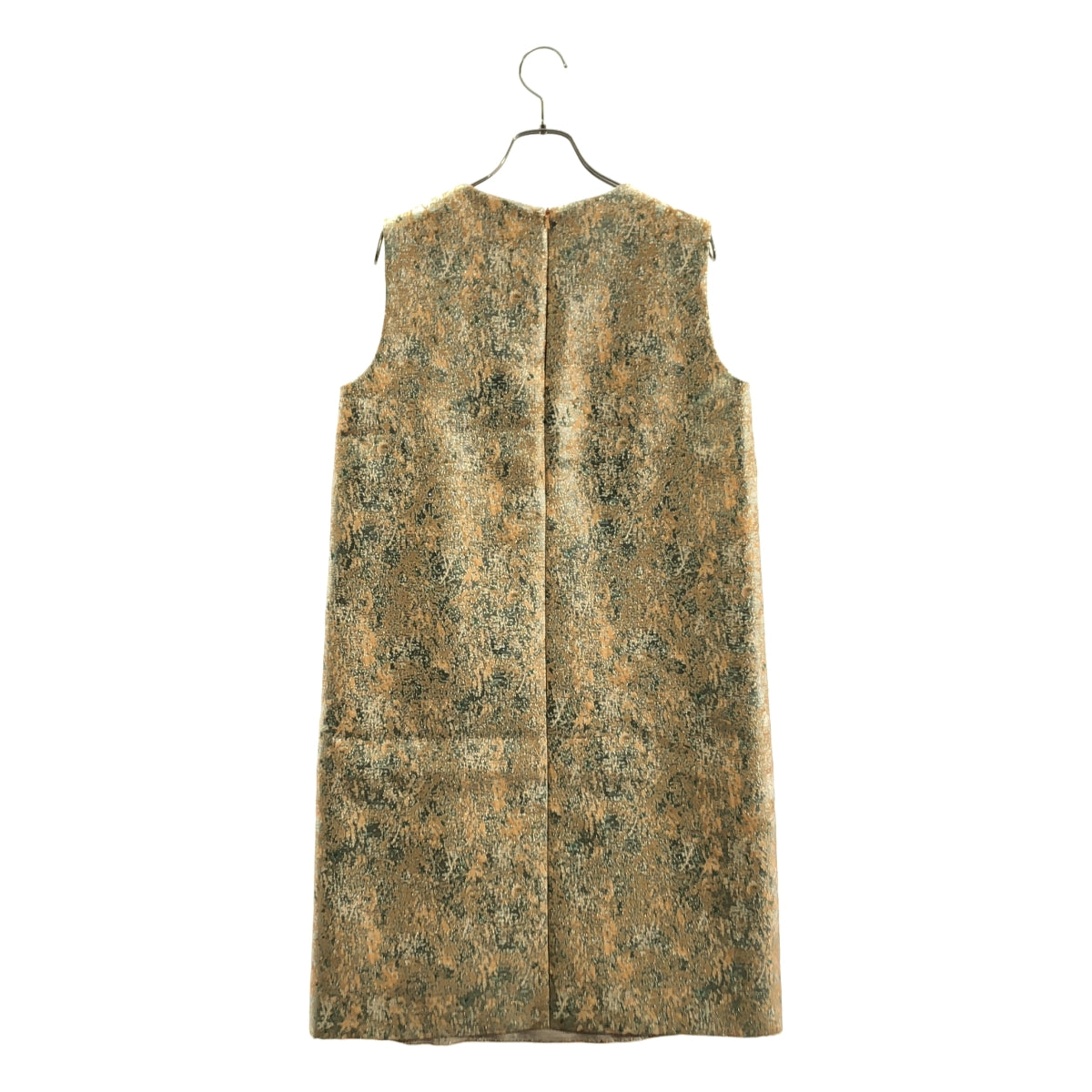 【美品】  MAX MARA STUDIO / マックスマーラステュディオ | ジャガード ノースリーブ ドレス ワンピース | 38 | ベージュ/シルバー | レディース