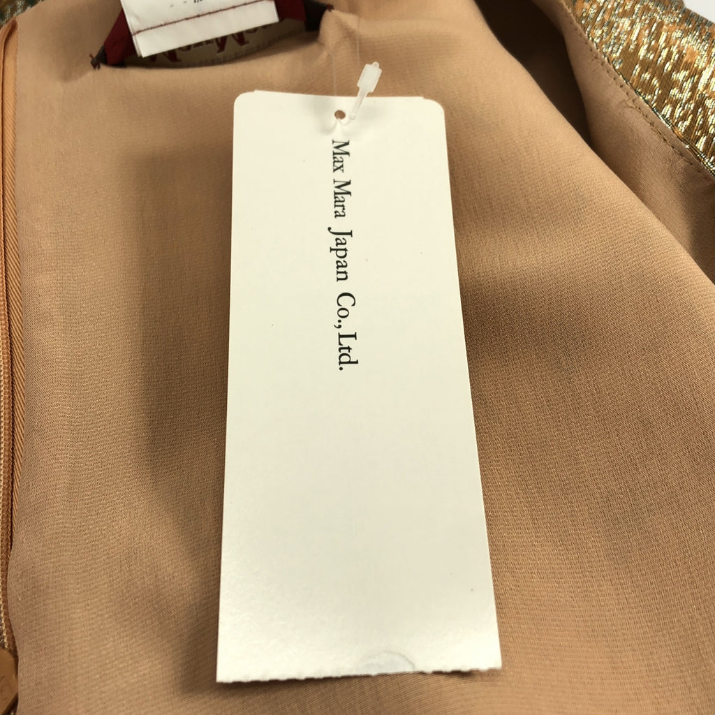 【美品】  MAX MARA STUDIO / マックスマーラステュディオ | ジャガード ノースリーブ ドレス ワンピース | 38 | ベージュ/シルバー | レディース