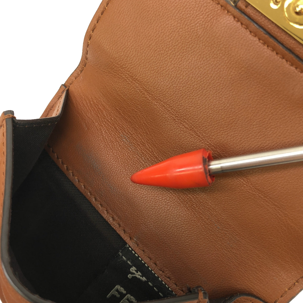 FENDI / 펜디 | MICRO TRI-FOLD WALLET / 가죽 컴팩트 지갑 지갑 | 브라운 | 여성