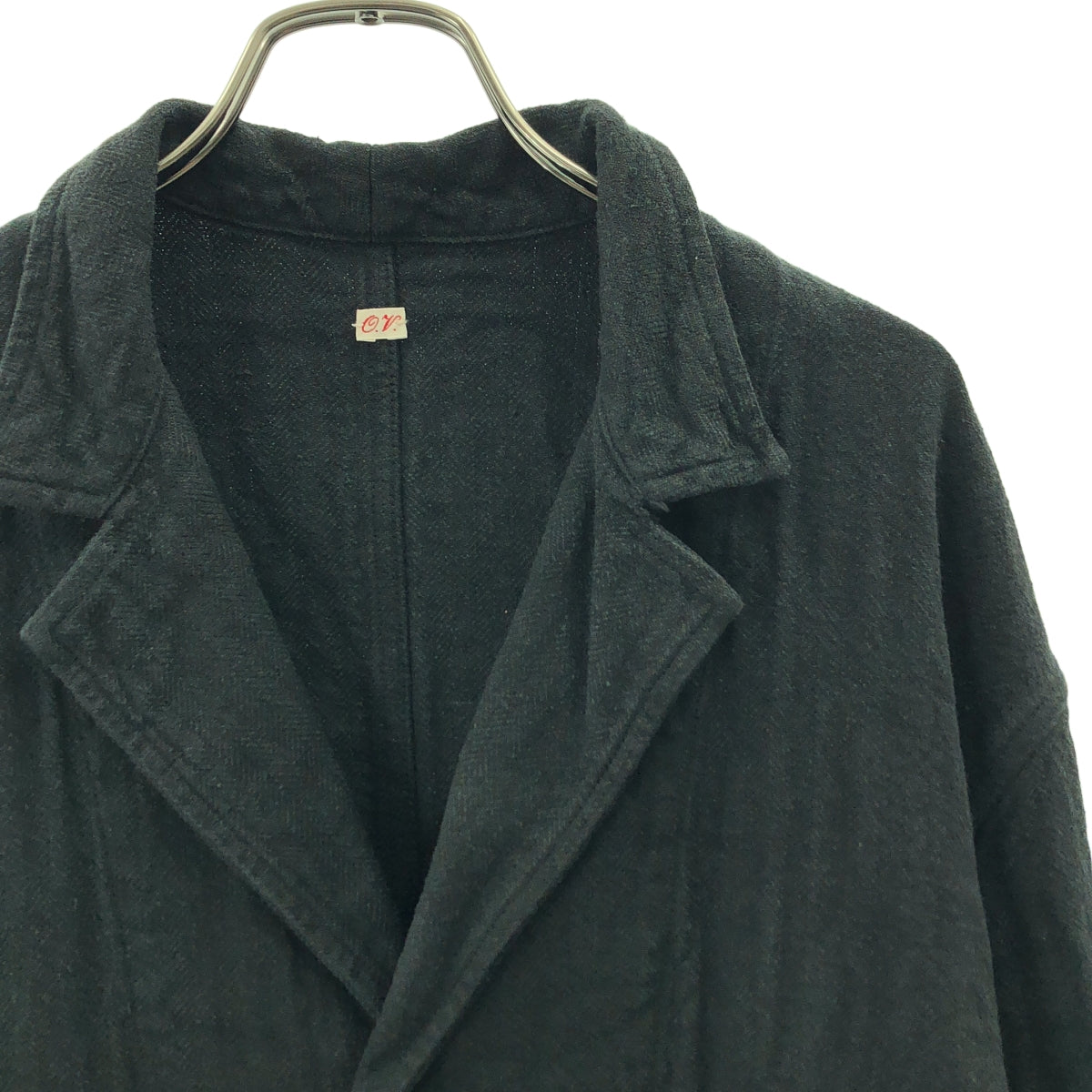 OUTIL ウティ シルク リネン コート 黒 ヘリンボーン OUTIL / ウティ | coat / MANTEAU VOLVIC / リネン シルク