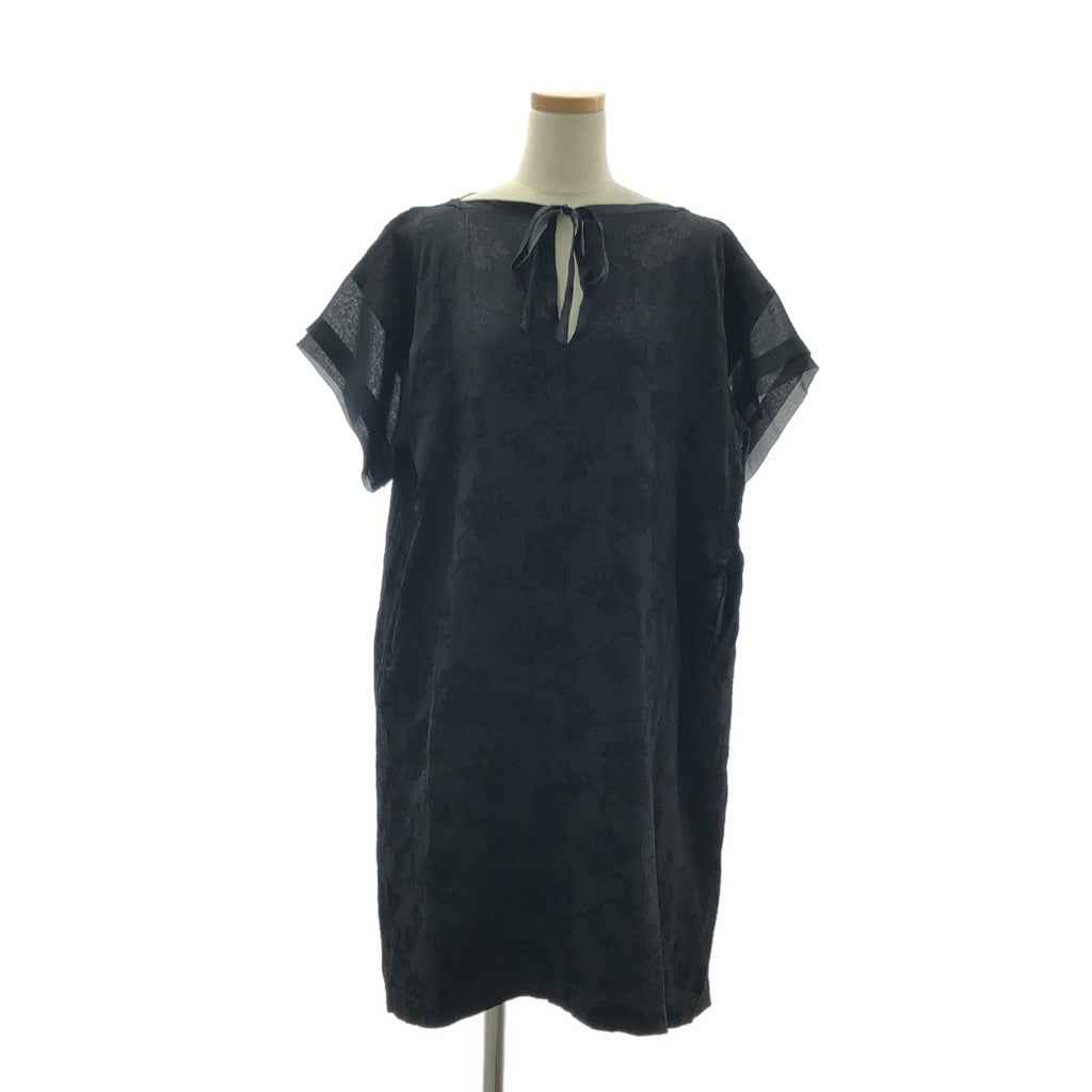 tricot COMME des GARÇONS | 2012 春夏 | 人造絲提花後背褶飾蝴蝶結洋裝 | S 碼 | 女款